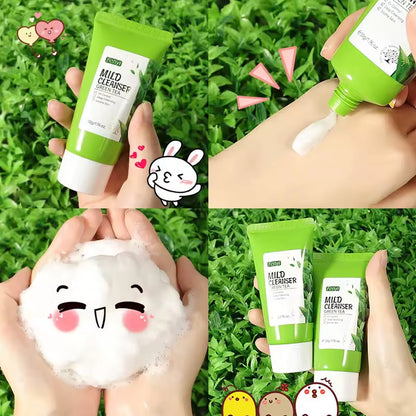 Green Tea Facial Cleanser 50g Skin Deep Cleansing Moisturizing Blackhead Removal Skincare Face Wash Foam Face Cleanser Skin Care