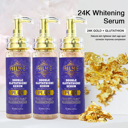 AILKE Double Glutathione Plus Moisturizing Hydrating Body & Skin Whiten Lotion, Bleaching Lotion for Women & Men With Pump