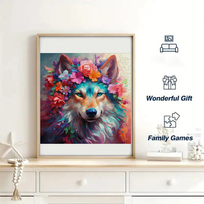 Wooden Puzzle Colored Wolf Puzzle Board Education Game Toys for Students and Adults Interesting Christmas Gift Toys