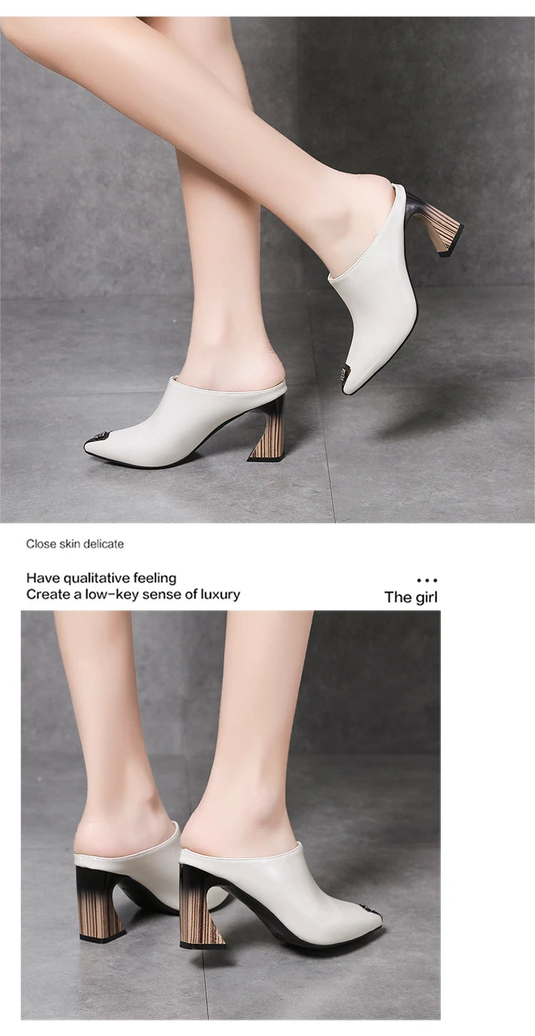 Sandalias Summer 2022 New Women Slipper High Heel Sandal Shoes Ladies High Quality PU Leather Slides Pumps Women