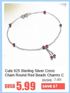 4Color 925 Sterling Silver Chain Round CZ Charm Anklet For Women Foot Jewelry Leg Bracelet Cheville Enkelbandje Halhal Tobillera