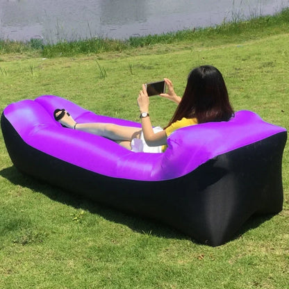 Portable Camping Lazy Inflatable Sofa Air Cushion PVC Lounger Seat Bean Bag Lounge Air Mattress Domestic Outdoor Ultralight Mat