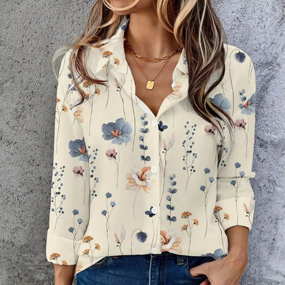 Women's Blouse Fashion Woman Elegant Multicolor 25 Summer Floral Print Casual Tops Coffee Dates  Weekend Brunches Park Strolls