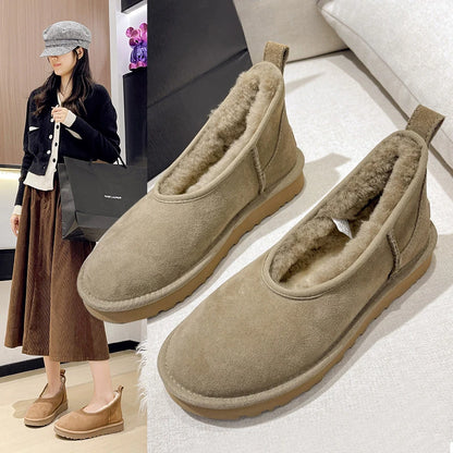 2025 Women Winter Ultra Mini Boot Designer Australian Platform Boots for Leather Warm Ankle Fur Booties Luxury Boots round toe