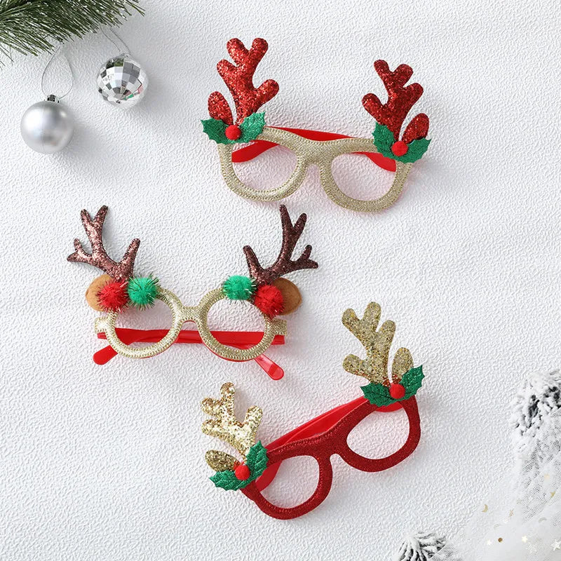 1 Pack Merry Christmas Glasses Santa Claus Snowman Antlers Christmas Tree Christmas Decoration Photo Prop Children New Year Gift
