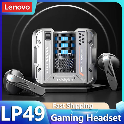 Choice Lenovo LP49 Bluetooth 5.4 Wireless Earphones Noise Cancelling Gaming Earbuds HD Call Waterproof Sport Headphones With Mic