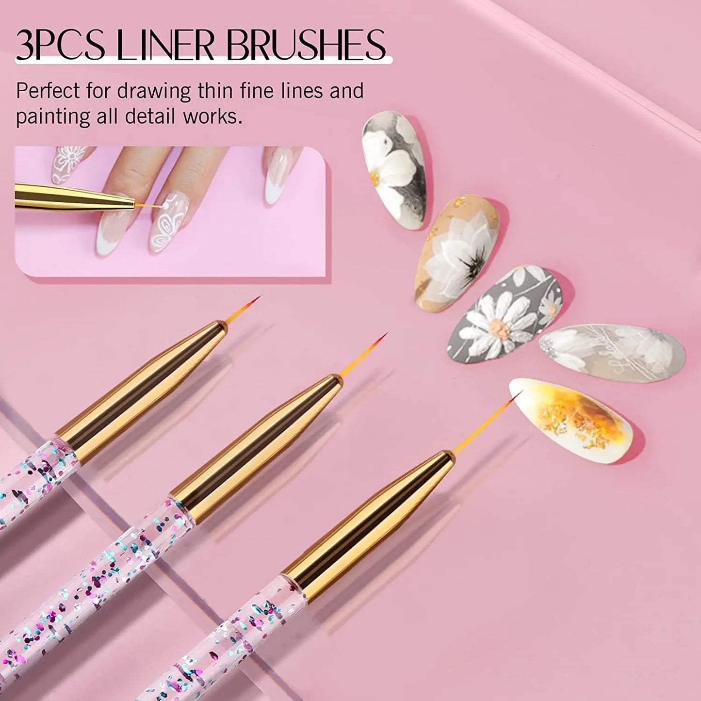 31-Piece UV Gel Nail Brush Set, UV Gel Nail Brushes, Including Dotting Brushes, Carving, Painting, and Gradient Brushes
