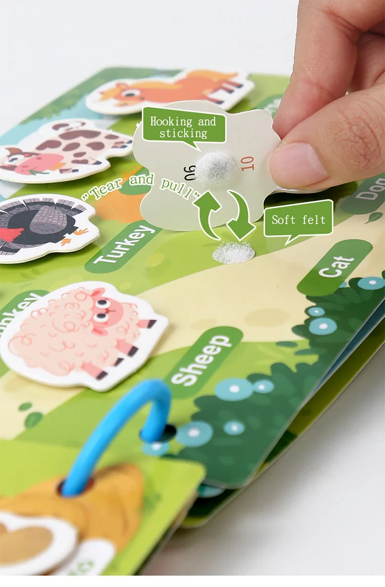 Montessori Busy Book Sticker Quiet Book for Kids Early Educational Toy Toddlers Matching Puzzles Game Baby Learning Toys Gifts