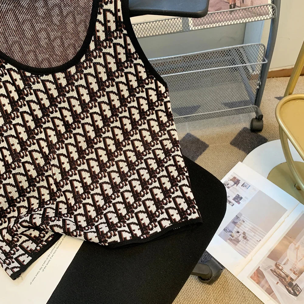 Summer New Bow Outer Wear Spandex Tank Top Strapless Top For Women Fashion Sensibility Niche Knittank Vest