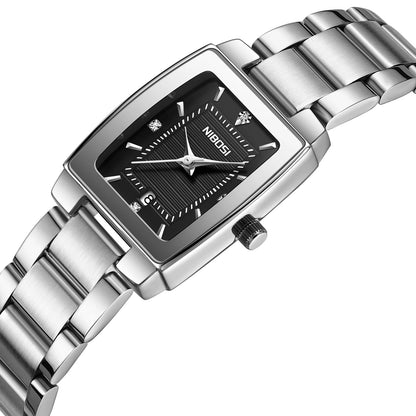 NIBOSI Luxury Ladies Watch Stainless Steel Waterproof Quartz Watch for Woman High Quality Female Clock Elegant Women's Watches