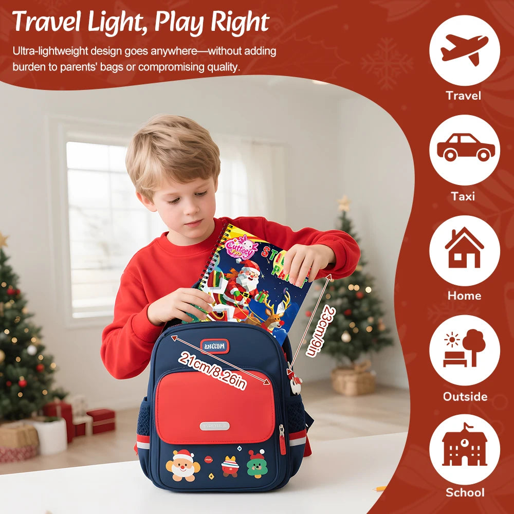 1PCS Stickers Paint Book For Grils Christmas Gift Christmas Tree Snowman Stickers By Number For Outgoing Travel Kids Stationery