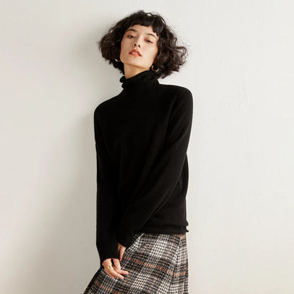 New Women's Cashmere Sweater 100% Pure Cashmere Knitted High Collar Hoodie Hot Selling Soft Solid Color Women's Top