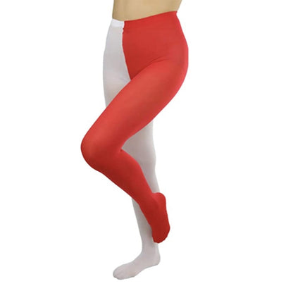 EtherealBe two-toned Halloween tights for women in red and white colors for festive costumes