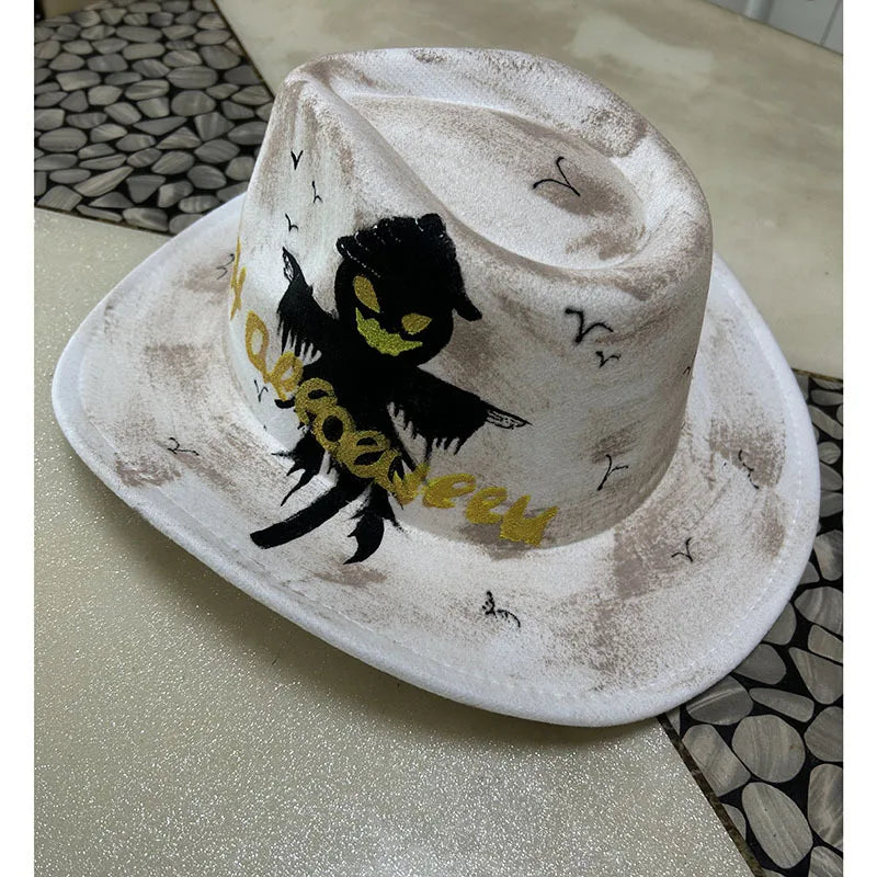EtherealBe Halloween Cowboy Hat for Adults - Spooky Style