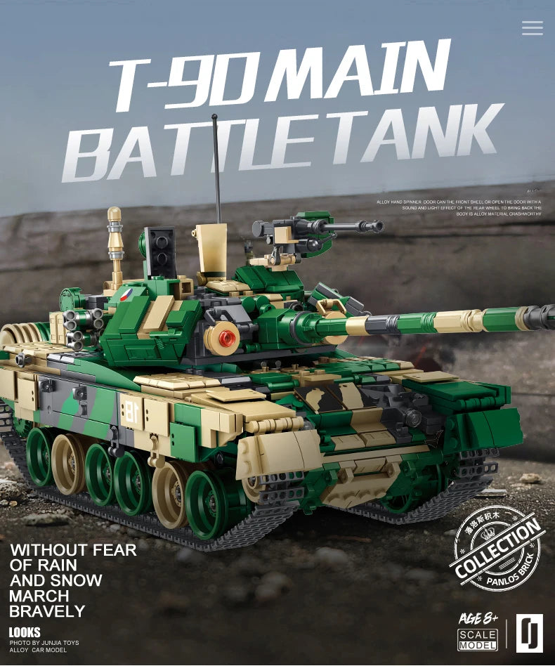 WW2 Military Leopard 2A4 Battle Tank Series Building Blocks Brick Model MOC Army Weapon Boy Set Kid Toy Childrens Christmas Gift
