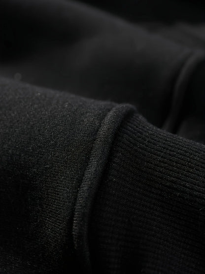 Close-up of soft fabric showing detail of a Halloween spooky hoodie for women