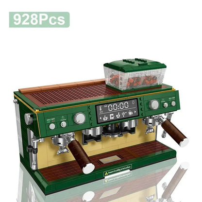 Classic Creative Coffee Machine Mini Diamond Model Building Blocks MOC Construction Bricks Collection Toy Children Xmas Gift