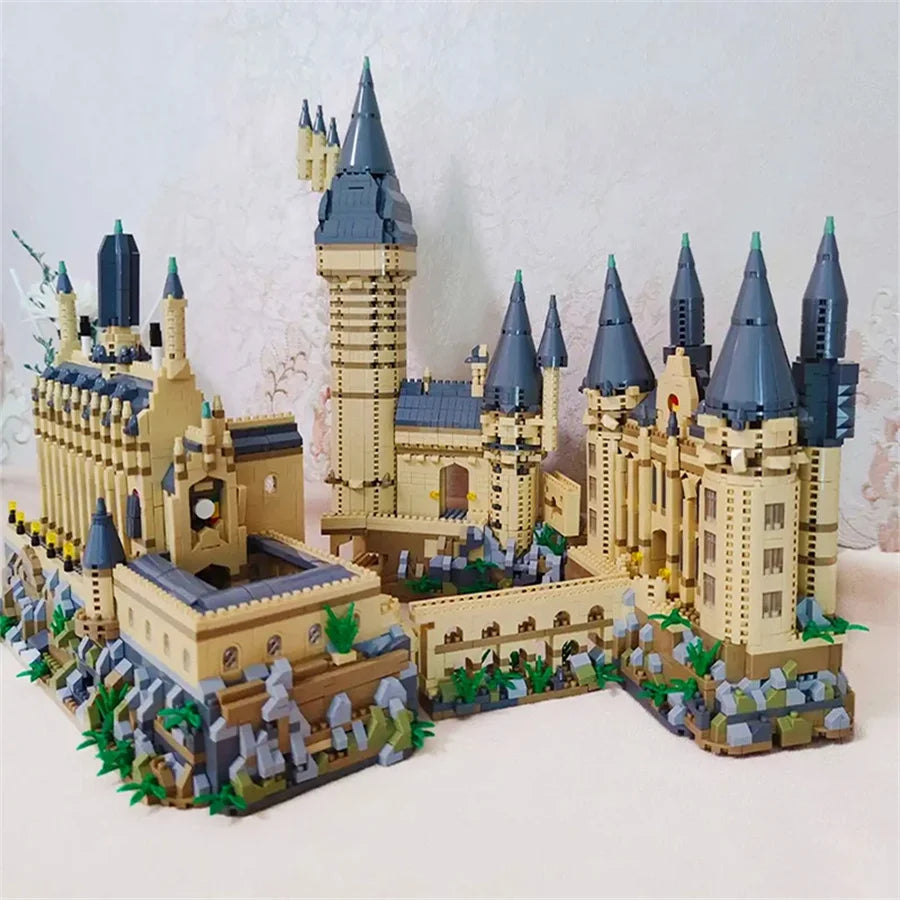 Creative Medieval Magic Castle MOC Micro Bricks School Architecture Palace Model Building Blocks Set Gifts for Kid Assembly Toys