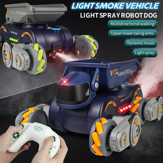 JJRC JC013P RC Robot Dog w/ Music Cool Lights Water Spray Swing Arms Stunt Car 2.4G 4WD RC Drift Car Remote Control Car Toys