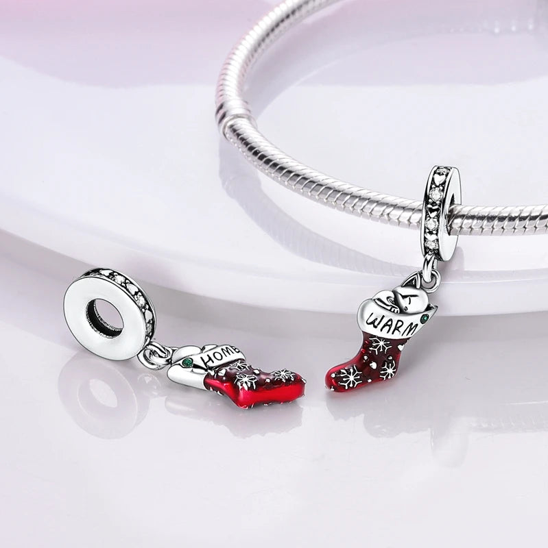Halloween Christmas 925 Silver Charms Fit Original Bracelet For Women Jewelry Snow Christmas Tree Santa Claus