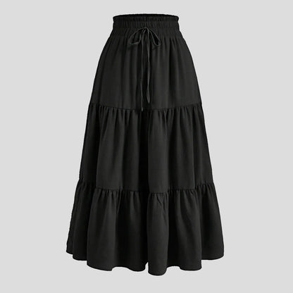 Women'S Boho Vintage Floral Print Maxi Skirt Elastic High Waist Pleated Flowy A Line Long Skirts Toddler Fall 2024 Falda Short