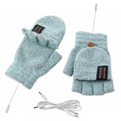 USB Electric Heated Gloves Adjustable Temperature Full Half Finger Warmer Touchscreen Electric Thermal Gloves Warm Winter Warmer