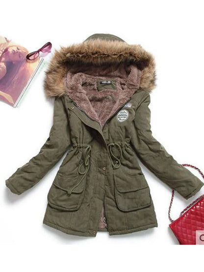 Fitaylor New Winter Women Jacket Medium-long Thicken Outwear Hooded Wadded Coat Slim Parka Cotton-padded Jacket Overcoat