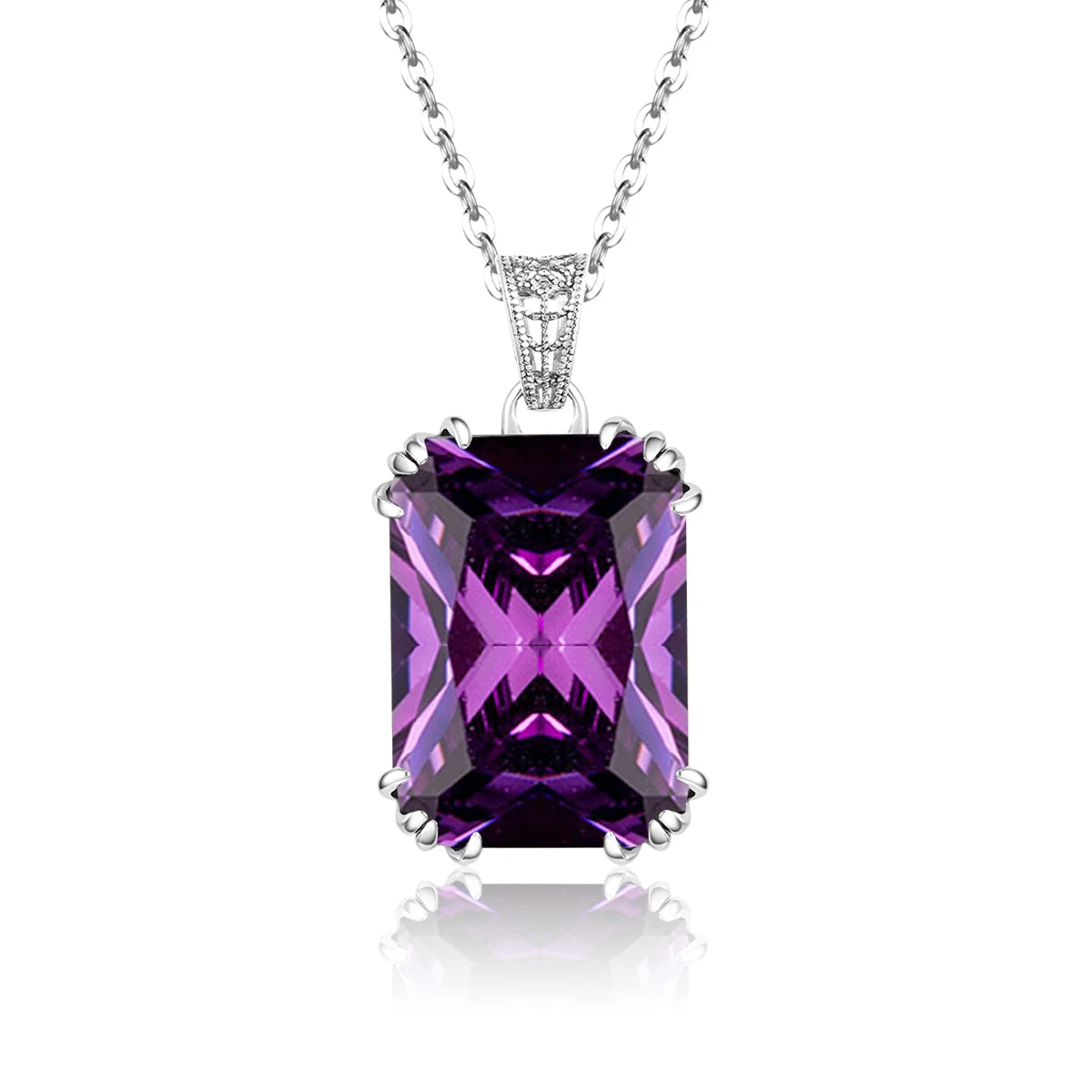 Unique Red Stone Ruby Necklace Gold For Women 13*18mm Rectangle 12 Colour Birthstone Pendant  Jewelry Luxury Christmas Gift Sale