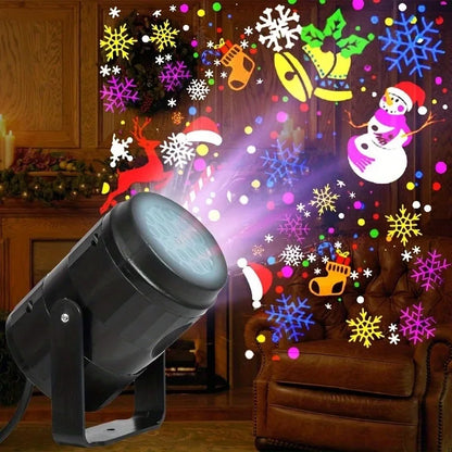 Christmas projection lamp, USB lamp plug-in, suitable for living room, bedroom, party, holiday decorative lights.