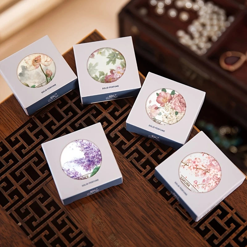 Women's Portable Solid Perfume Balm 15g,Rose, Peony,for Lotus,Lavender Scents-Fresh floral Lasting Fragrance for Dating & Daily