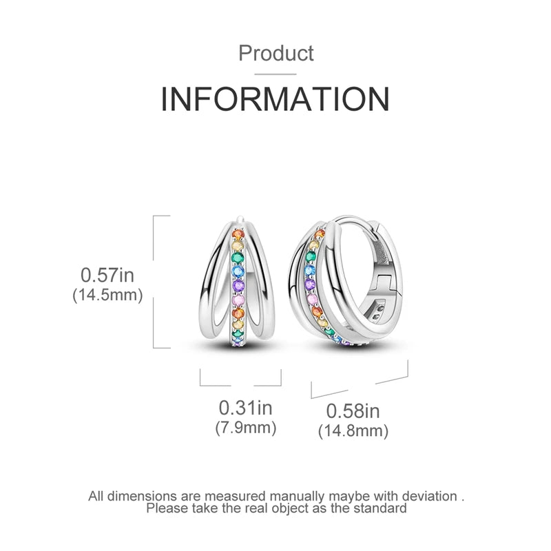 Lovely 925 Sterling Silver Colorful Double Layer Starry Moon&Cat and Dog Cute Pet&Pink and Purple Flower Earrings Girl Jewelry