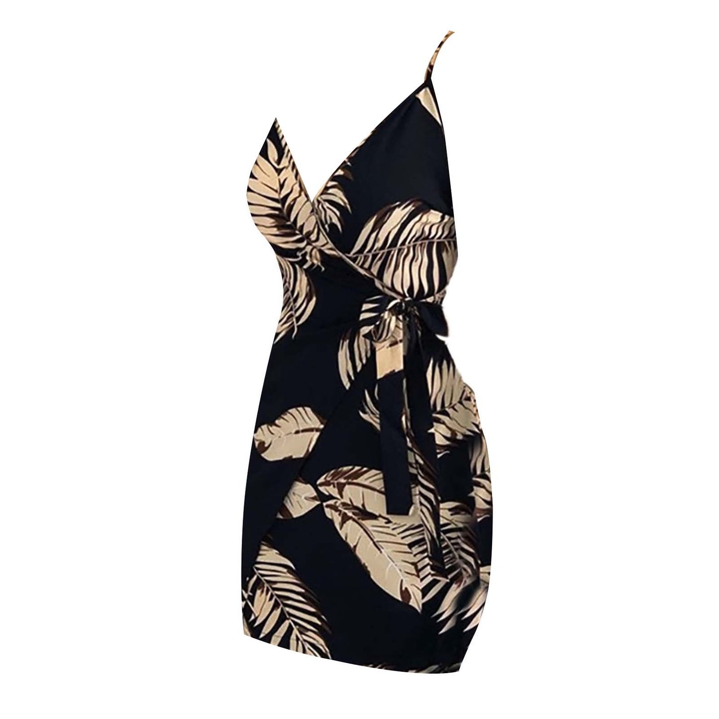 2023 New Sexy Suspender Dress Women Fashion Floral Printing Sleeveless V Neck Robe Summer Boho Tie Waist Dress Formal Dresses