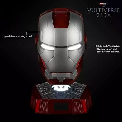Iron Man 1/1 Cosplay Helmet Mk5 Electric Voice Control Helmet Led Eyes Metal Mask Model Toys Children Adults Christmas Gift