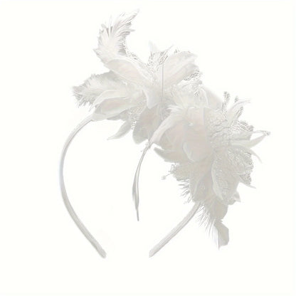 1pc Fascinator Hats For Women Feather Headband Kentucky Headpiece Gatsby Derby Hat For Cocktail Wedding Tea Party