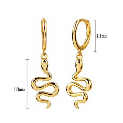 925 Sterling Silver Needle Pave Crystal Snake Type Stud Earrings for Women Simple Cute Animal Earrings Fashion Delicate Jewelry