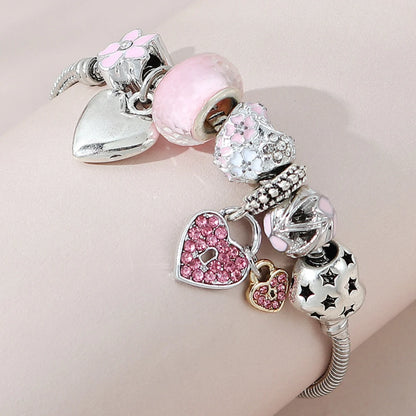 1PC Women's Fashion Multi Element Beaded Love Pan Family Bracelet Jewelry Accessories Daily Party Holiday Gift -005