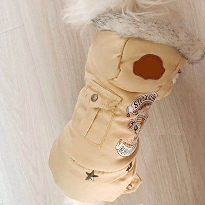 Winter Pet Dog Clothes Warm Dog Hooded Jacket Thicken Coat Jumpsuit for Small Dogs Pet Clothing For French Bulldog Puppy Outfits