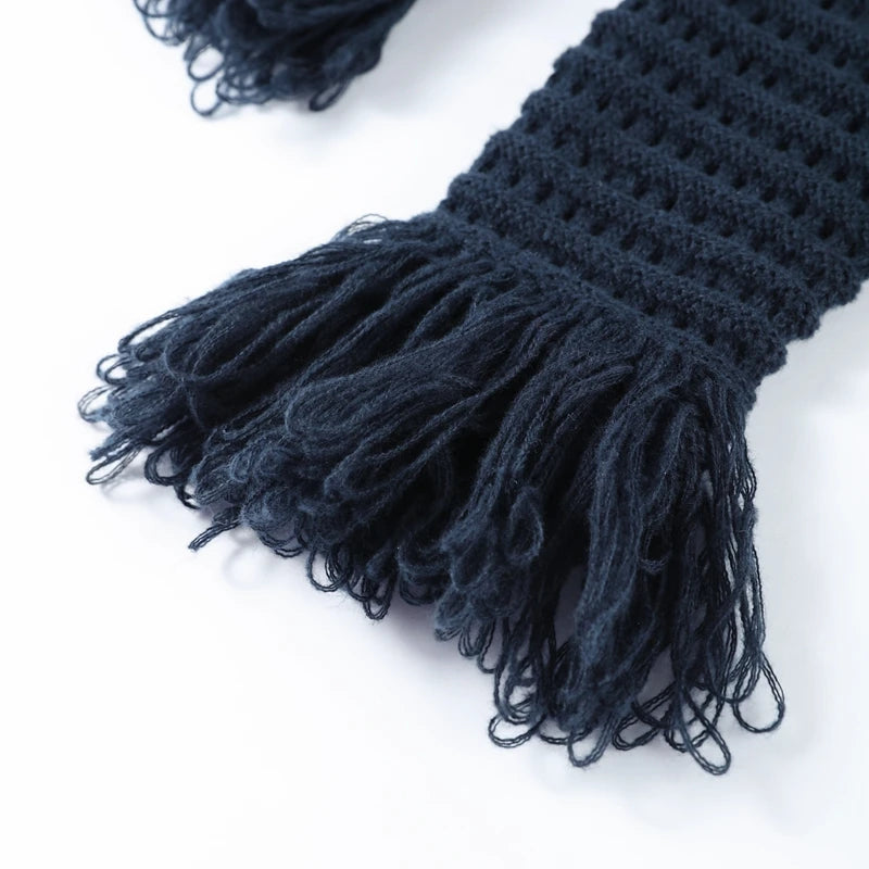 Sexy Knitted Tassel Top Skirt Women Set Dark Blue Long Sleeve Lapel Button Tops Pleated Mini Skirts 2025 Fashion Solid Lady Suit