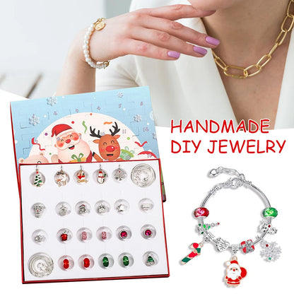 24-Grid Christmas Advents DIY Bracelet Gift Box Personalized Holiday Gift Box Toys For Kids Teens Boys Girls Beads Accesories