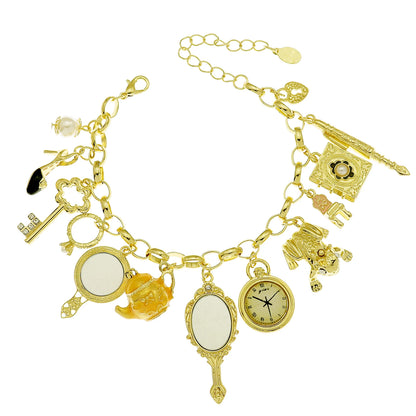 Women's Mythology Fairytale Bracelets Beads Charms Mermaid Seahorse Link Chain Crystal Bangle Armband Aesthetic Jewelry Vintage