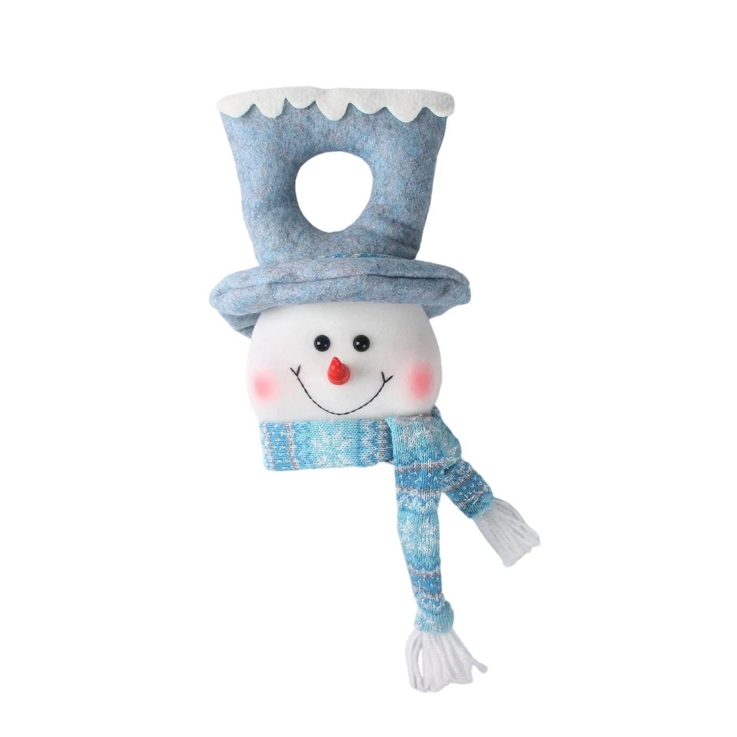 Christmas Lighted Blue Snowman Ornament Glowing Snowman Ocean Style Creative Christmas Gifts Home Door Hanging Decoration