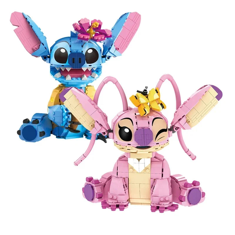 Disney Stitch Angel CP Building Blocks 2025-Large Piece Cartoon Toys Moving Ears Kids Assembly Birthday Gift for Boys Girls