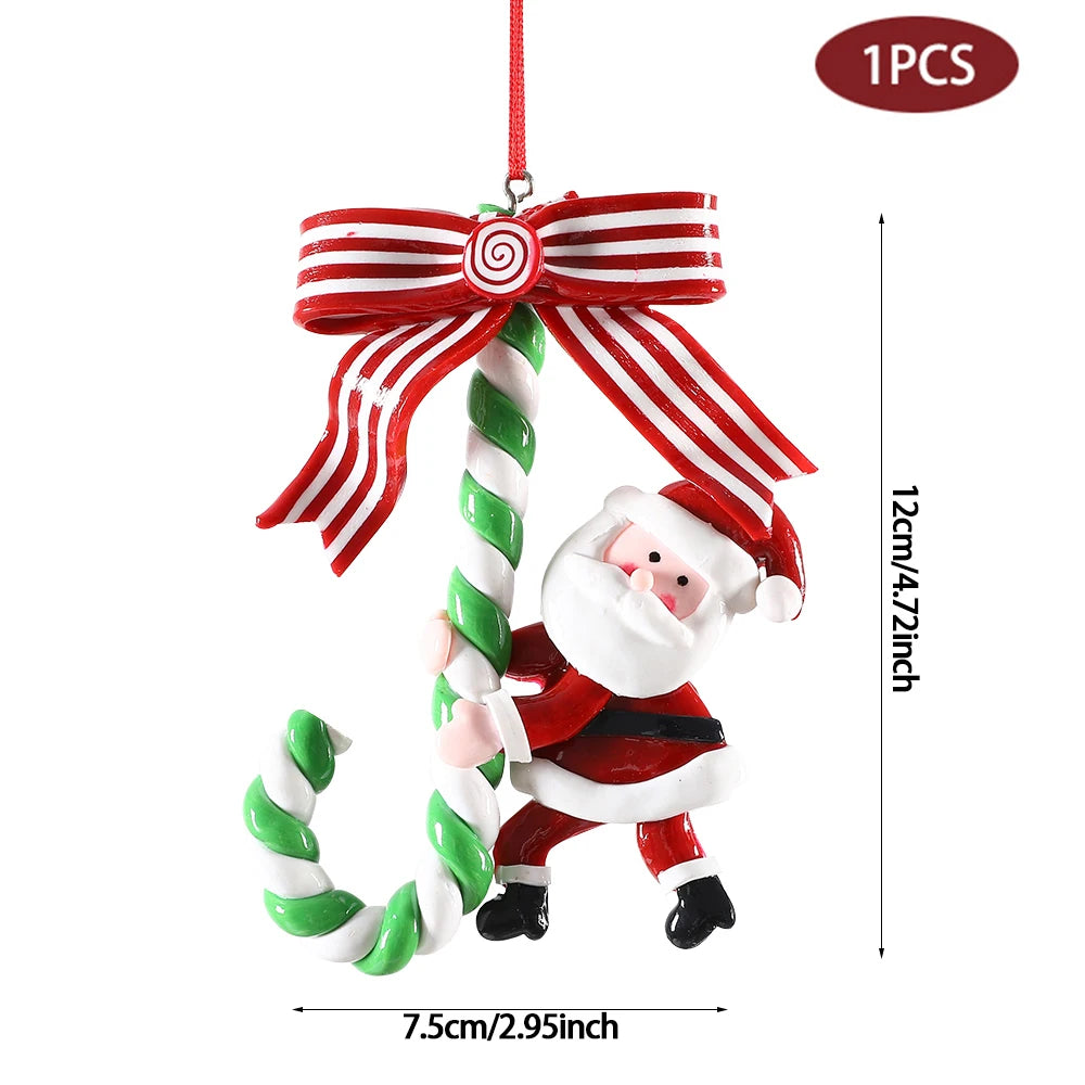 Christmas Decoration Red Christmas Candy Canes Christmas Tree Hanging Pendants Xmas New Year Home Decorations Kids Toys Navidad