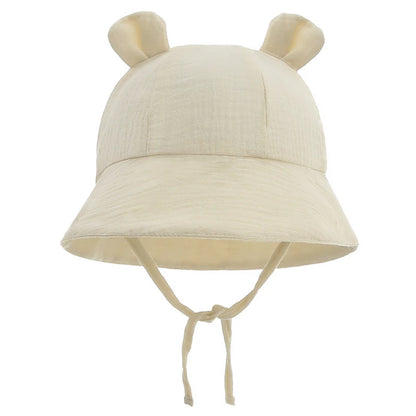 Spring Autumn Solid Color Soft Baby Bucket Hat Cotton Fisherman Hats Kids Summer Toddler Boy Girls Panama Sun Cap Children 0-12M