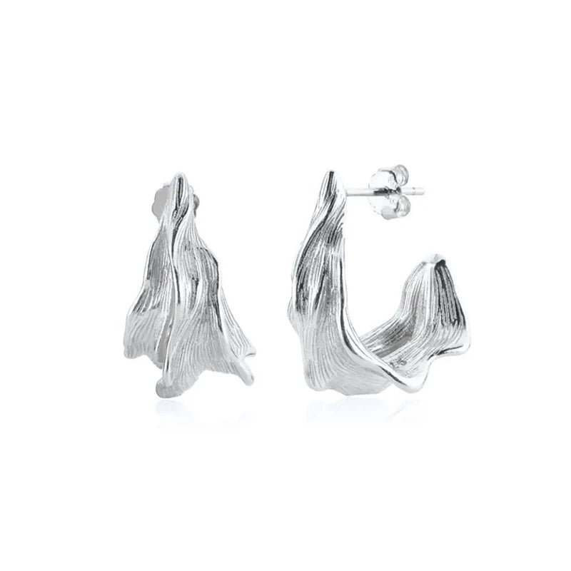 925 Sterling Silver Ear Needle Vintage C Shape Earrings For Women Triple Open Circle Piercing Stud Earrings Fashion Jewelry