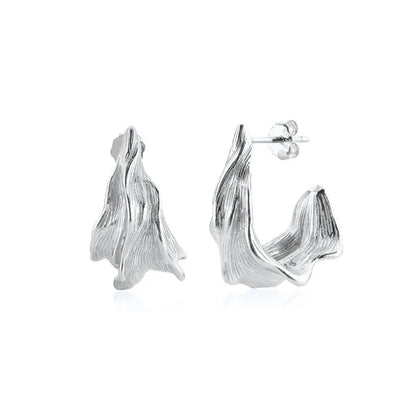 925 Sterling Silver Ear Needle Vintage C Shape Earrings For Women Triple Open Circle Piercing Stud Earrings Fashion Jewelry