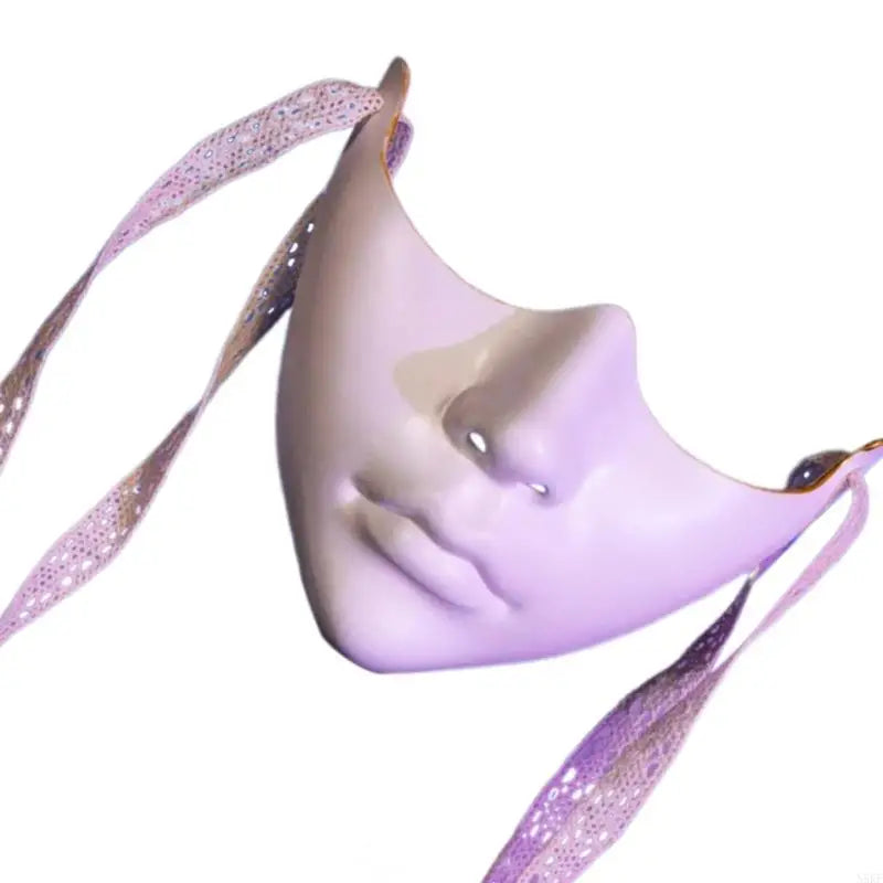 EtherealBe Phantom Mask for Masquerade Party with lavender ribbons and elegant design