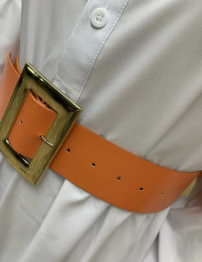 2024 Autumn New Women's Clothing Solid Color Fashionable Temperament Long Sleeved Sleeve Lace Up Casual Mid Length Lapel Dress