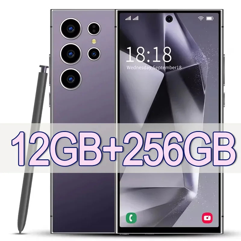 2025 New S24 Ultra 7.3HD Original Smartphone Global Version 4G 5G Dual SIM Cellphones Android14 Cell Phone 8000mAh Mobile Phones