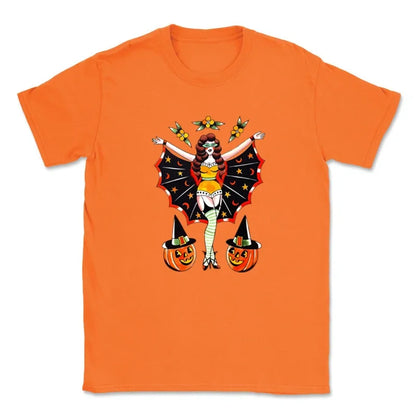 2024 Funny Pumpkin Face Floral Sexy Ladies T Shirt Women  Halloween Clothes Fall Festival T-shirt WomenTop